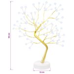 vidaXL Mini vianočný stromček Starburst 2 ks Zlatá 12 x 50 cm Oceľ – Obrázok 6