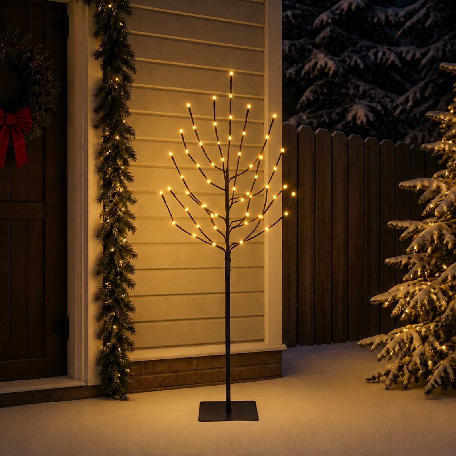 42055373_1.jpg vidaXL LED vianočný stromček Čierna 120 cm Oceľ 100 LED – Obrázok 1