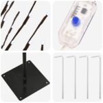 vidaXL LED vianočný stromček Čierna 120 cm Oceľ 100 LED – Obrázok 5