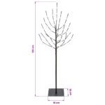 vidaXL LED vianočný stromček Čierna 120 cm Oceľ 100 LED – Obrázok 7
