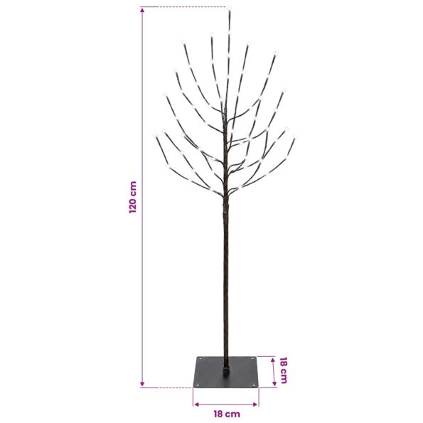 vidaXL LED vianočný stromček Čierna 120 cm Oceľ 100 LED – Obrázok 7