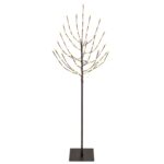 vidaXL LED vianočný stromček Čierna 18 x 18 x 150 cm Oceľ 140 LED – Obrázok 2