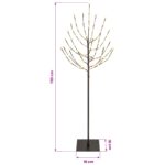 vidaXL LED vianočný stromček Čierna 18 x 18 x 150 cm Oceľ 140 LED – Obrázok 7