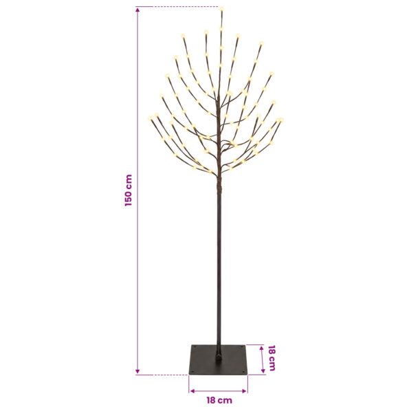 vidaXL LED vianočný stromček Čierna 18 x 18 x 150 cm Oceľ 140 LED – Obrázok 7