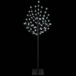 vidaXL LED vianočný stromček Čierna 150 cm Oceľ 140 LED – Obrázok 4