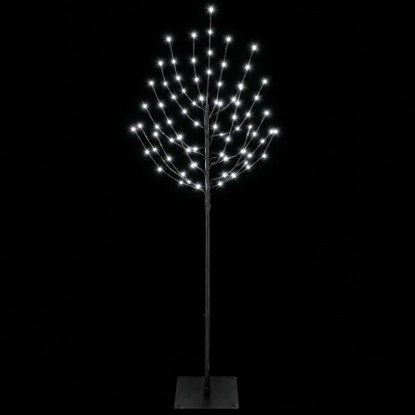 vidaXL LED vianočný stromček Čierna 150 cm Oceľ 140 LED – Obrázok 4
