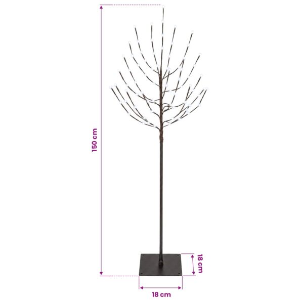 vidaXL LED vianočný stromček Čierna 150 cm Oceľ 140 LED – Obrázok 7