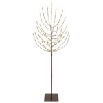 vidaXL LED vianočný stromček Čierna 20 x 20 x 180 cm Oceľ 160 LED – Obrázok 2