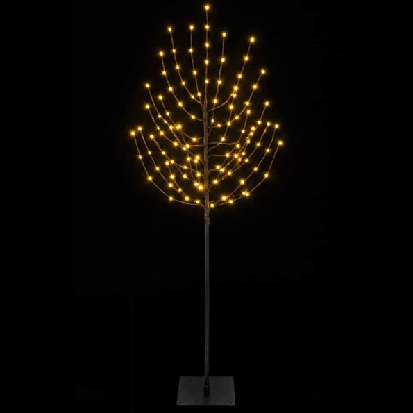 vidaXL LED vianočný stromček Čierna 20 x 20 x 180 cm Oceľ 160 LED – Obrázok 4