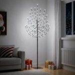 vidaXL LED vianočný stromček Čierna 20 x 20 x 180 cm Oceľ 160 LED