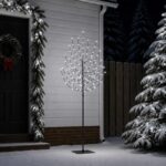 vidaXL LED vianočný stromček Čierna 20 x 20 x 180 cm Oceľ 160 LED – Obrázok 3