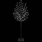 vidaXL LED vianočný stromček Čierna 20 x 20 x 180 cm Oceľ 160 LED – Obrázok 4