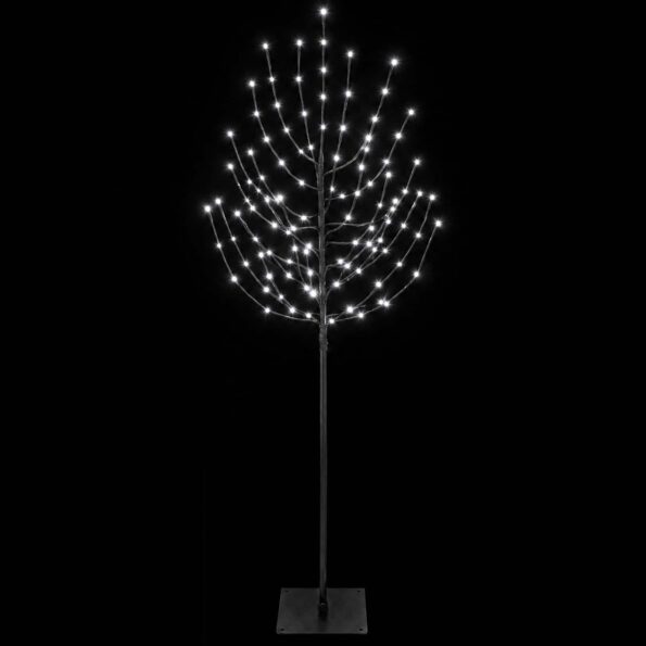 vidaXL LED vianočný stromček Čierna 20 x 20 x 180 cm Oceľ 160 LED – Obrázok 4