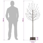 vidaXL LED vianočný stromček Čierna 20 x 20 x 180 cm Oceľ 160 LED – Obrázok 7