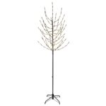 vidaXL LED vianočný stromček Čierna 47 x 210 cm Oceľ 180 LED – Obrázok 2
