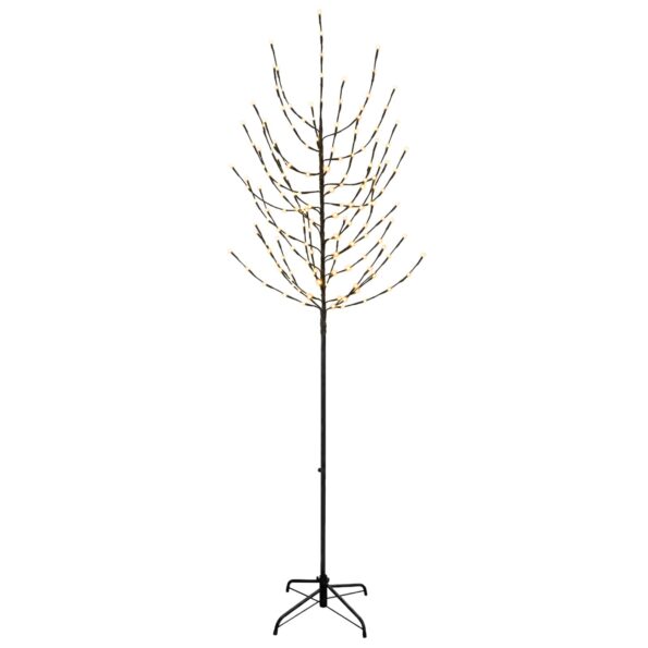 vidaXL LED vianočný stromček Čierna 47 x 210 cm Oceľ 180 LED – Obrázok 2