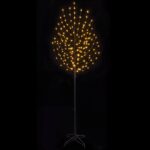 vidaXL LED vianočný stromček Čierna 47 x 210 cm Oceľ 180 LED – Obrázok 4