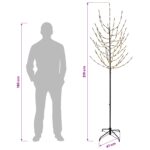 vidaXL LED vianočný stromček Čierna 47 x 210 cm Oceľ 180 LED – Obrázok 7