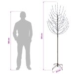 vidaXL LED vianočný stromček Čierna 210 cm Oceľ 180 LED – Obrázok 7