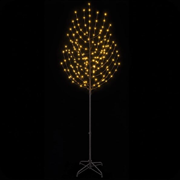 vidaXL LED vianočný stromček Čierna 47 x 240 cm Oceľ 220 LED – Obrázok 4