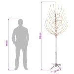 vidaXL LED vianočný stromček Čierna 47 x 240 cm Oceľ 220 LED – Obrázok 7