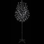 vidaXL LED vianočný stromček Čierna 240 cm Oceľ 220 LED – Obrázok 4