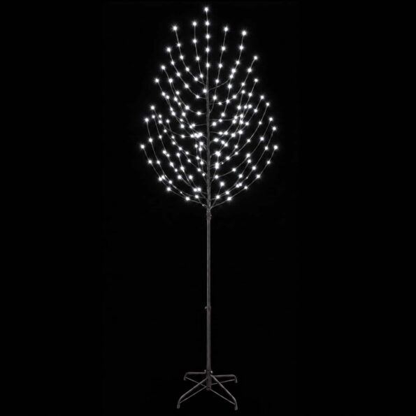 vidaXL LED vianočný stromček Čierna 240 cm Oceľ 220 LED – Obrázok 4