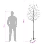 vidaXL LED vianočný stromček Čierna 240 cm Oceľ 220 LED – Obrázok 7