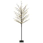 vidaXL LED vianočný stromček Čierna 18 x 18 x 150 cm Oceľ 185 LED – Obrázok 2