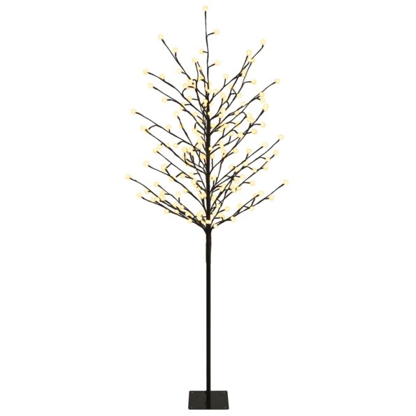 vidaXL LED vianočný stromček Čierna 18 x 18 x 150 cm Oceľ 185 LED – Obrázok 2