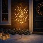 vidaXL LED vianočný stromček Čierna 18 x 18 x 150 cm Oceľ 185 LED – Obrázok 3