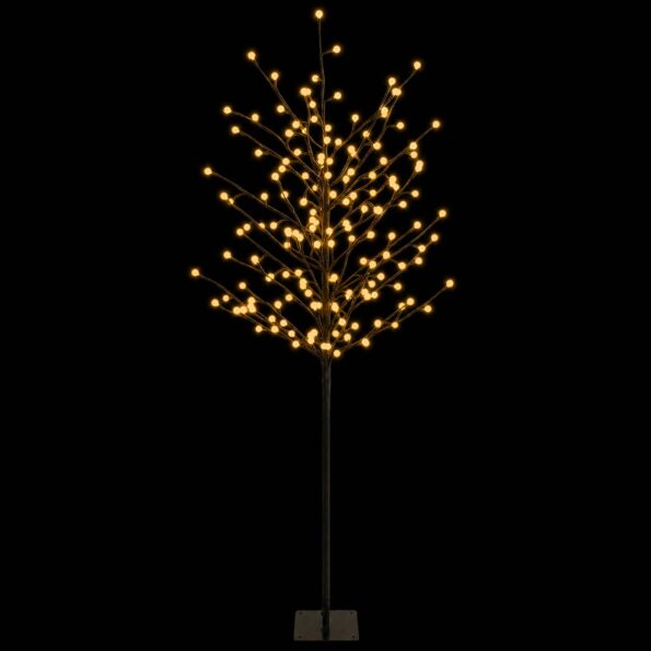 vidaXL LED vianočný stromček Čierna 18 x 18 x 150 cm Oceľ 185 LED – Obrázok 4