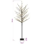 vidaXL LED vianočný stromček Čierna 18 x 18 x 150 cm Oceľ 185 LED – Obrázok 7