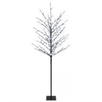 vidaXL LED vianočný stromček Čierna 150 cm Oceľ 185 LED – Obrázok 2