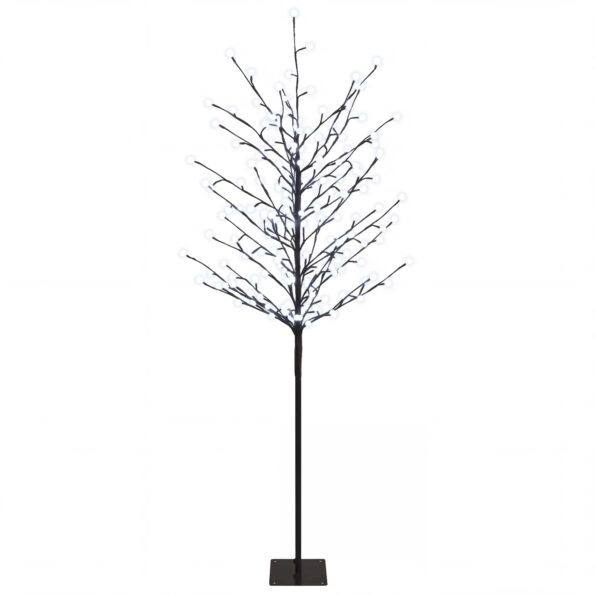 vidaXL LED vianočný stromček Čierna 150 cm Oceľ 185 LED – Obrázok 2