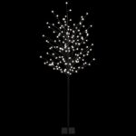 vidaXL LED vianočný stromček Čierna 150 cm Oceľ 185 LED – Obrázok 4