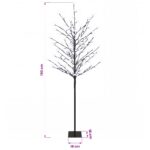 vidaXL LED vianočný stromček Čierna 150 cm Oceľ 185 LED – Obrázok 7