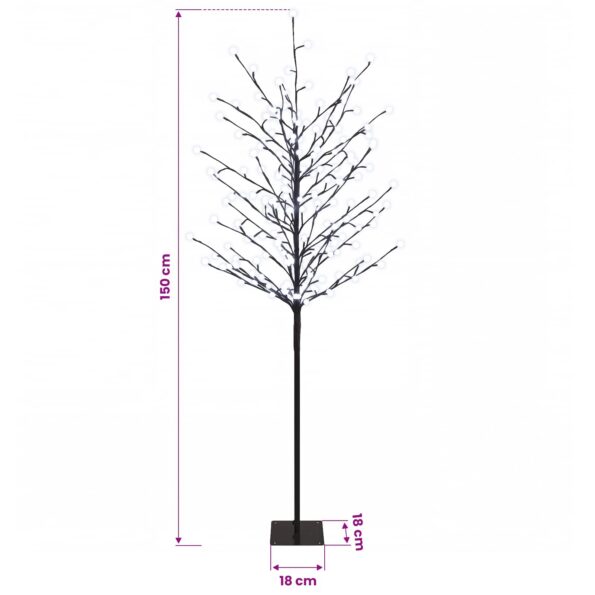 vidaXL LED vianočný stromček Čierna 150 cm Oceľ 185 LED – Obrázok 7