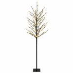 vidaXL LED vianočný stromček Čierna 180 cm Oceľ 220 LED – Obrázok 2