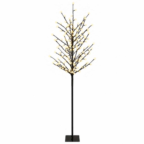 vidaXL LED vianočný stromček Čierna 180 cm Oceľ 220 LED – Obrázok 2