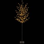 vidaXL LED vianočný stromček Čierna 180 cm Oceľ 220 LED – Obrázok 4