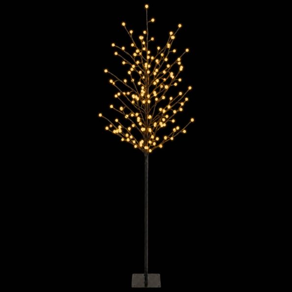 vidaXL LED vianočný stromček Čierna 180 cm Oceľ 220 LED – Obrázok 4