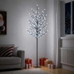 vidaXL LED vianočný stromček Čierna 180 cm Oceľ 220 LED