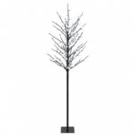 vidaXL LED vianočný stromček Čierna 180 cm Oceľ 220 LED – Obrázok 2