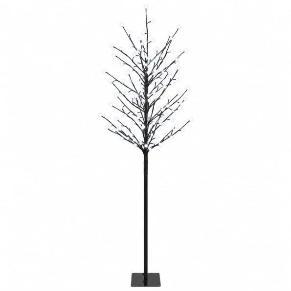 vidaXL LED vianočný stromček Čierna 180 cm Oceľ 220 LED – Obrázok 2