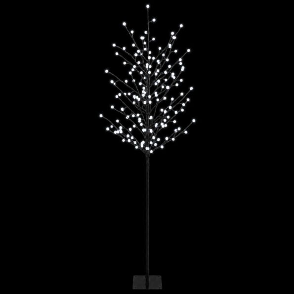 vidaXL LED vianočný stromček Čierna 180 cm Oceľ 220 LED – Obrázok 4
