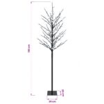 vidaXL LED vianočný stromček Čierna 180 cm Oceľ 220 LED – Obrázok 7
