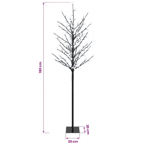 vidaXL LED vianočný stromček Čierna 180 cm Oceľ 220 LED – Obrázok 7