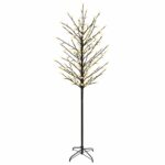 vidaXL LED vianočný stromček Čierna 210 cm Oceľ 250 LED – Obrázok 2