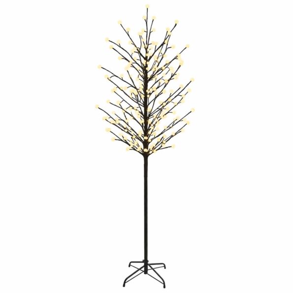 vidaXL LED vianočný stromček Čierna 210 cm Oceľ 250 LED – Obrázok 2